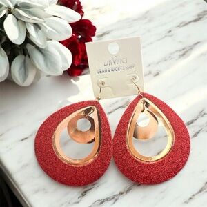 DaVinci Glittering Red and Gold Earrings